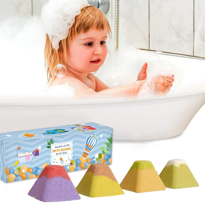 

4pcs Organic Bath Bombs Gift Set Natural Mini Handmade Bathing Foot Spa Bomb Rich Essential Oils For Moisturizing Skin Relaxing