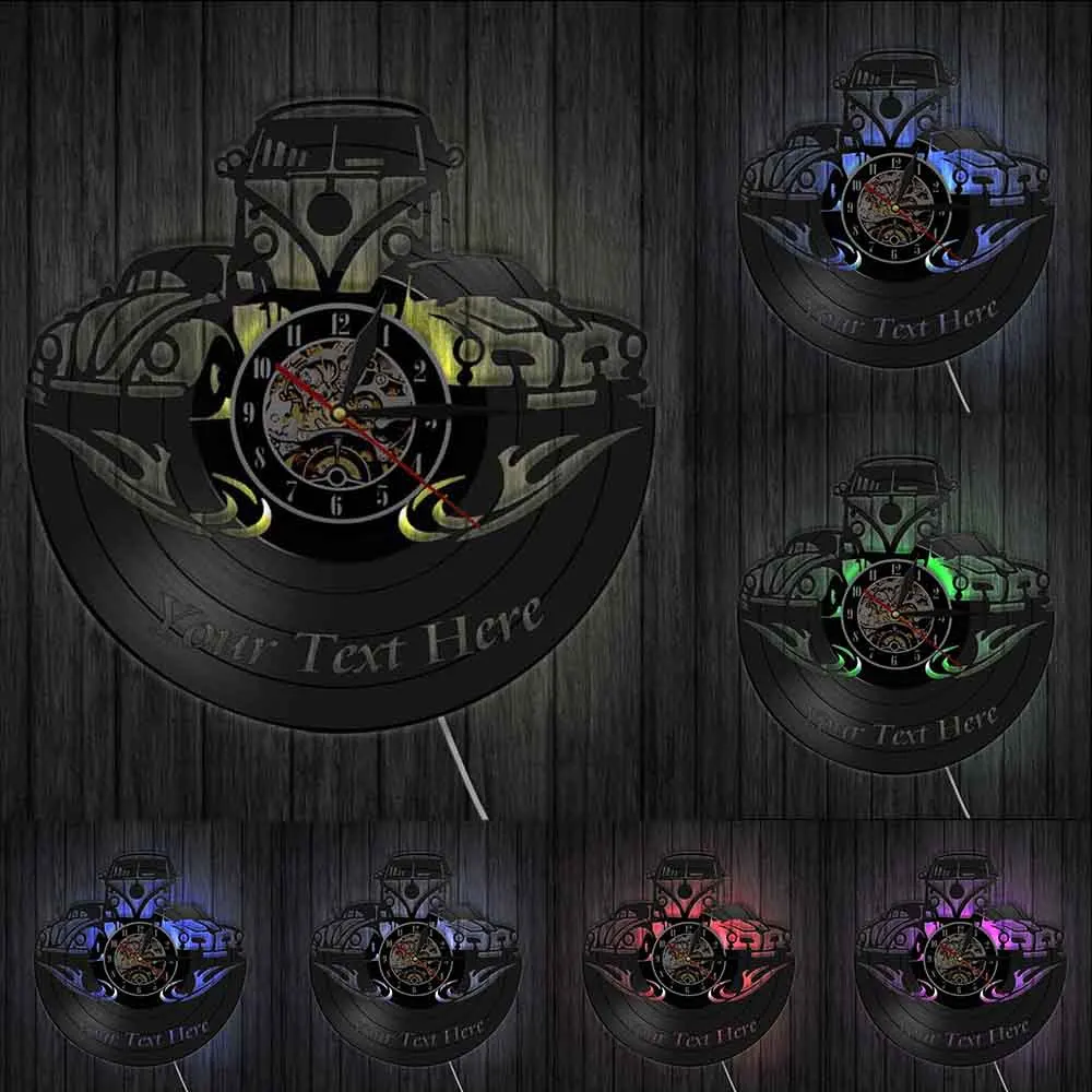 Настенные часы Camper Van для домашнего декора персонализированные с логотипом номер