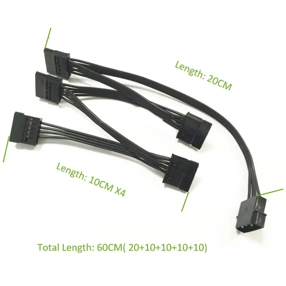 ULT Best Molex 4pin IDE/SATA 1 до 5 SATA 15Pin жесткого диска Питание разветвитель кабеля Шнур для DIY