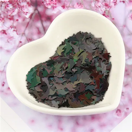 ab black Dolphin Ультратонкий кролик, блестки, дельфин, морская черепаха, ПЭТ, пайетки, лазерные блестки для ногтей, рукоделие, Свадебный декор, конфетти, 8 г - Цвет: ab black Dolphin