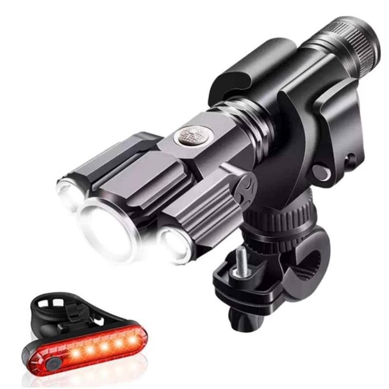 

Велосипед светильник с зеркалом заднего вида, циклическая светильник с 3 светодиодный передний свет светильник s + хвост светильник s USB Пере...
