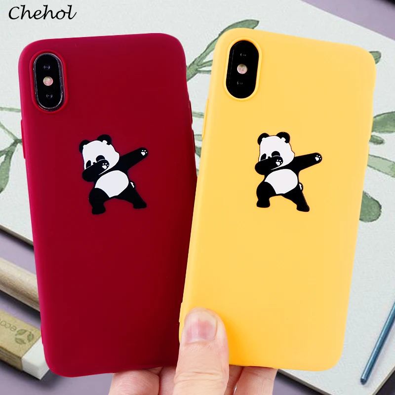 Чехлы для сотового телефона с милой пандой IPhone 11 Pro X XS MAX XR 8 7 6s Plus мультяшный