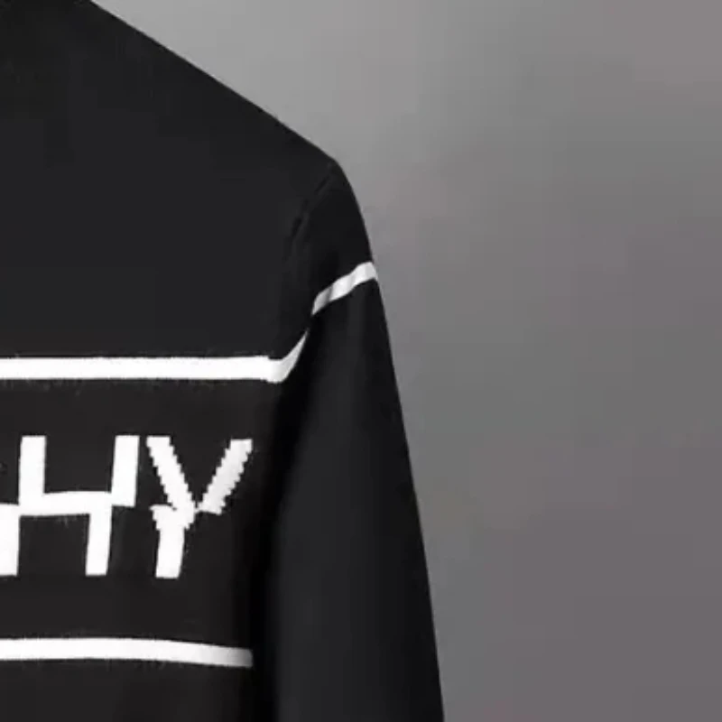 

Высококачественный мужской осенне-зимний жаккардовый свитер с надписью, мужской и женский свитер, Свободный вязаный свитер с надписью