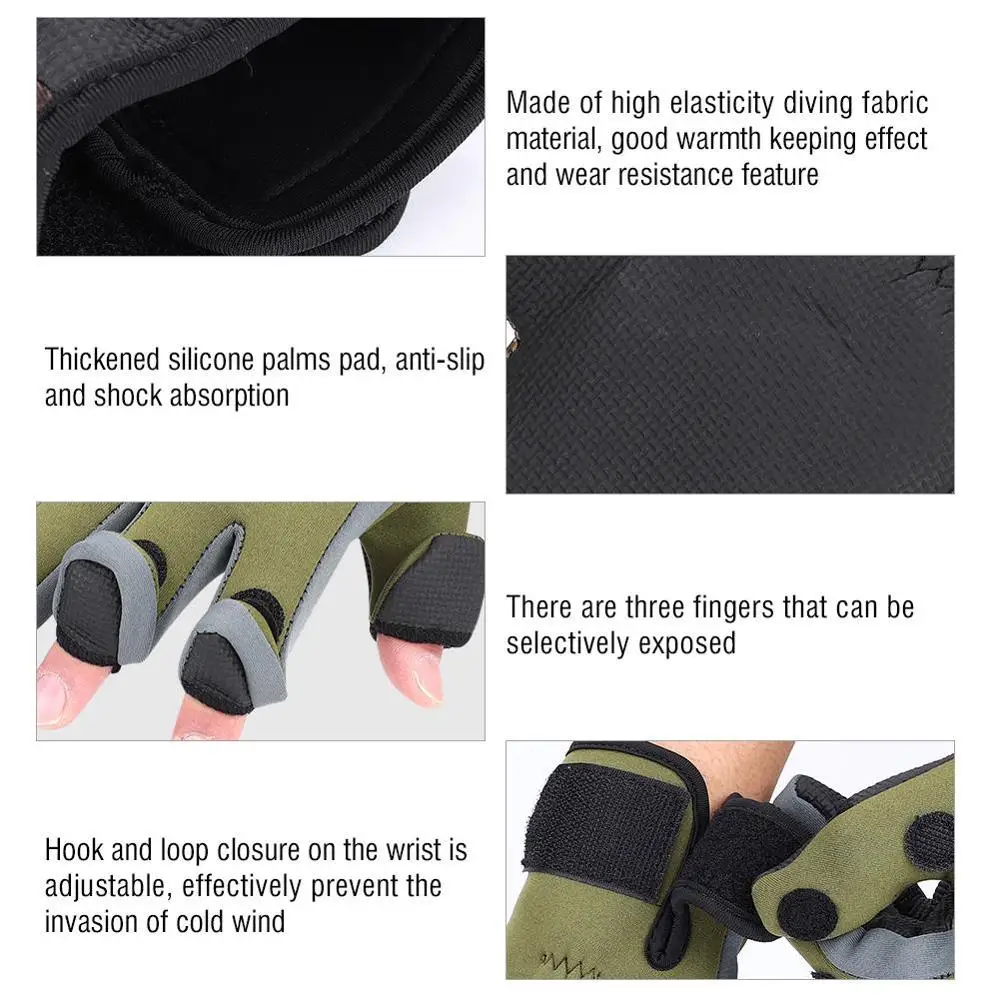 1 пара Открытый палатки для зимней рыбалки перчатки Водонепроницаемый три или