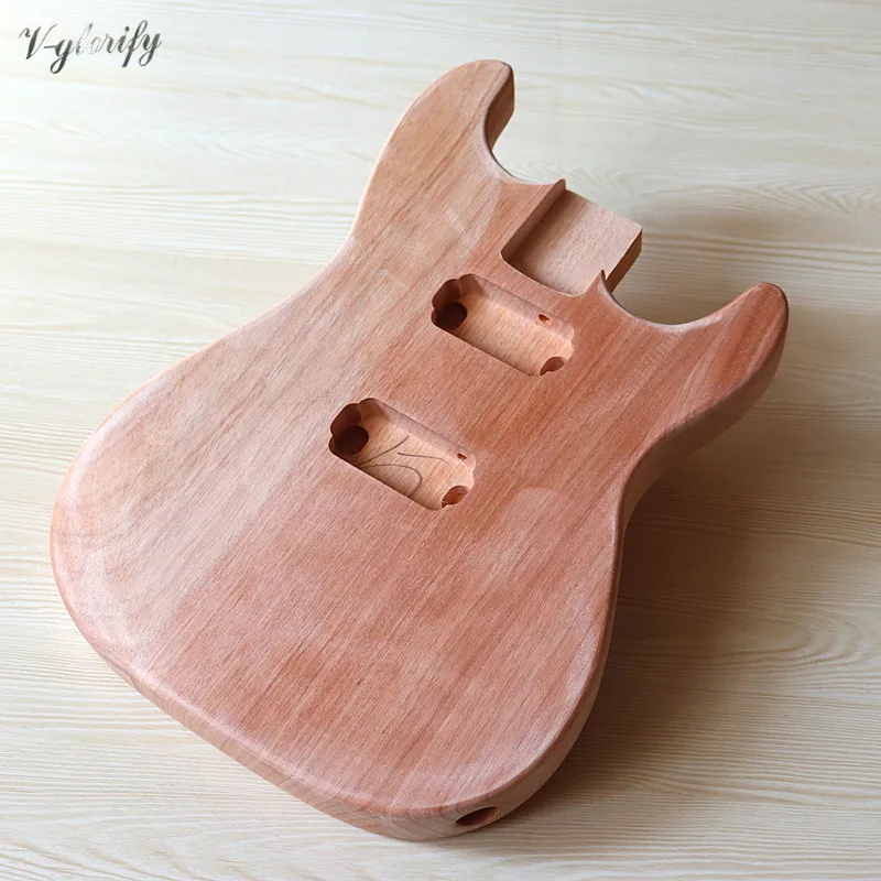 st elektrische gitarre körper feste okoume holz gitarre körper mit pickup loch unfinished diy gitarre barrel elektrische gitarre zubehö