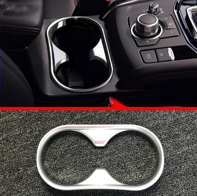 

ABS Pearl Chrome Interior Cup Drink Holder Cover Trim Bezel Frame Molding Garnish For Mazda CX-5 CX5 2017 2018 2019