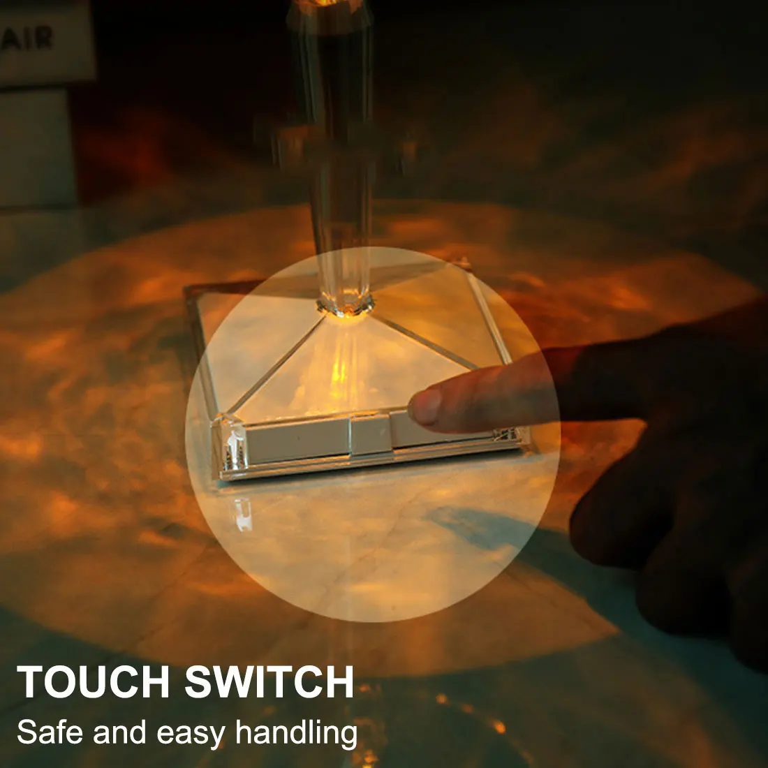 

Diamond Table Lamp USB Rechargeable Desk Lamps Bedroom Bedside Bar Acrylic Decoration Crystal Lighting Fixtures Gift Night Light