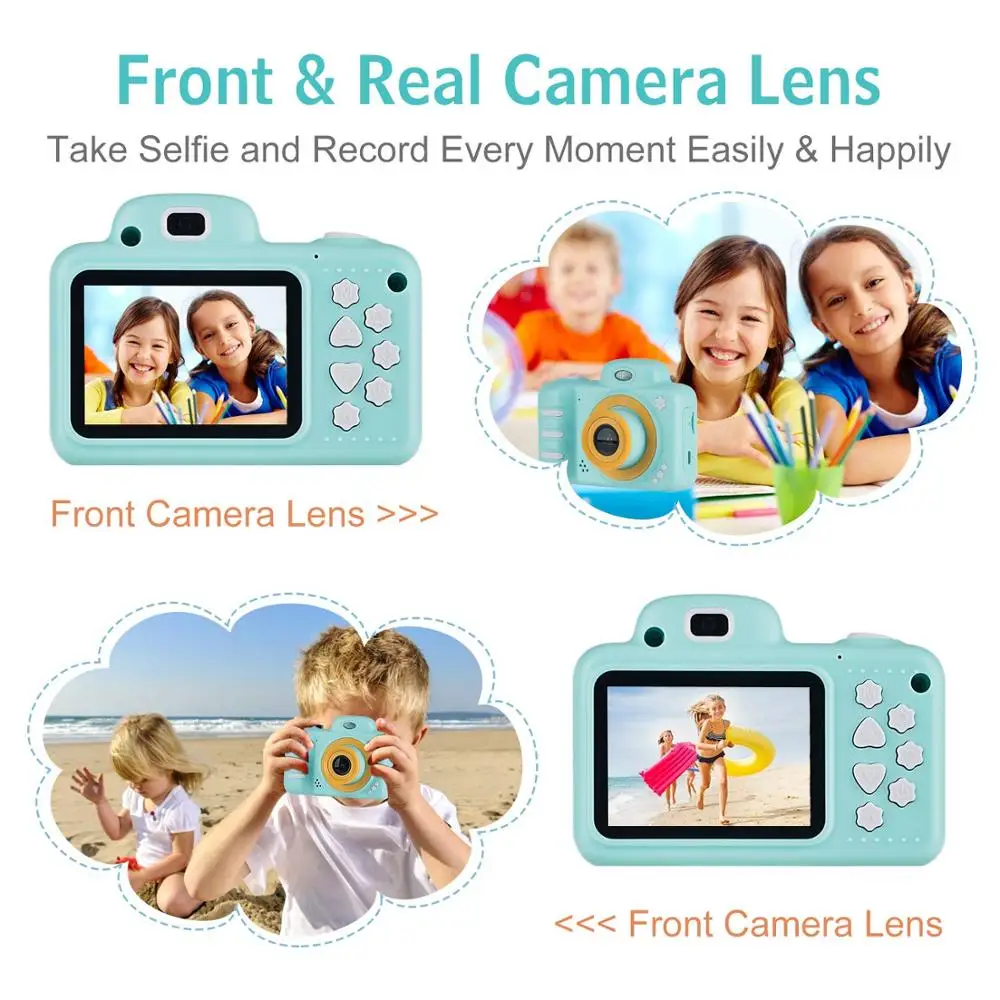 

Childrens Digital Camera For 3-10 years old Boys And Girls Rechargeable HD Video Camera Childrens Mini Selftimer Camera With