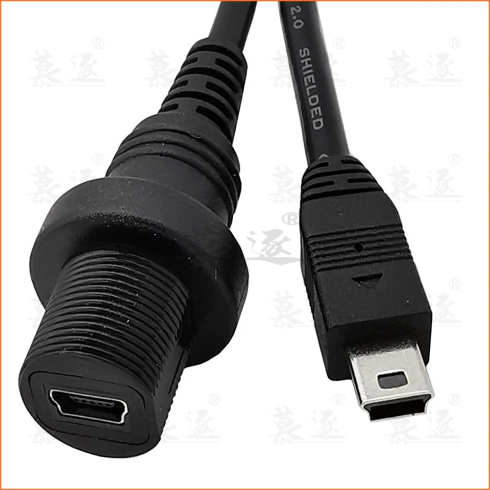 Панельный разъем Mini USB 2 0 водонепроницаемый кабель IP67 3 м 30 см кабель-удлинитель