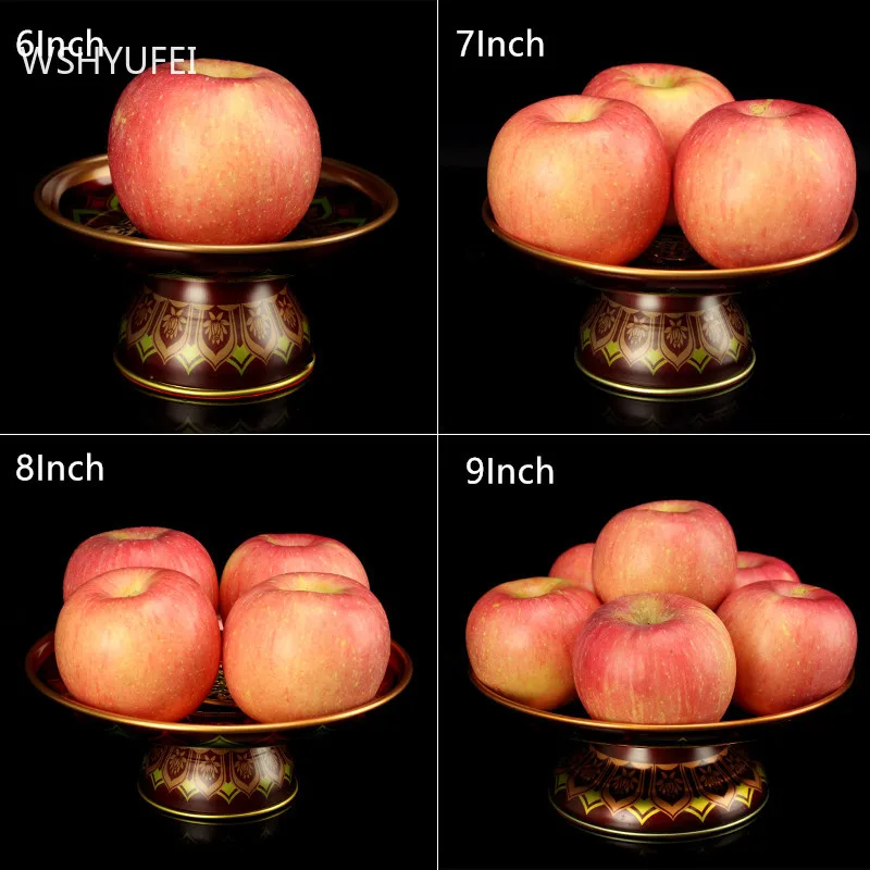 Китайская металлическая тарелка для фруктов буддистские товары высоких ног