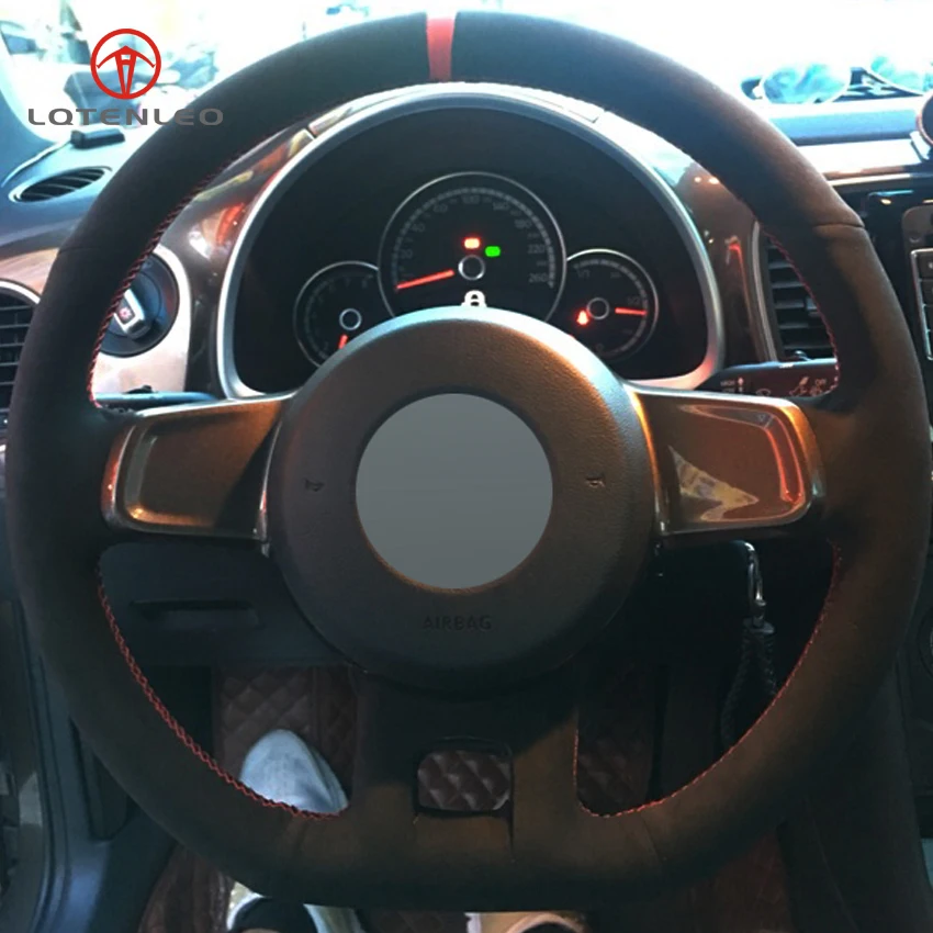 LQTENLEO черная замша сделай сам ручная строчка фотосессия для Volkswagen VW Beetle 2012 2016 Up 2013