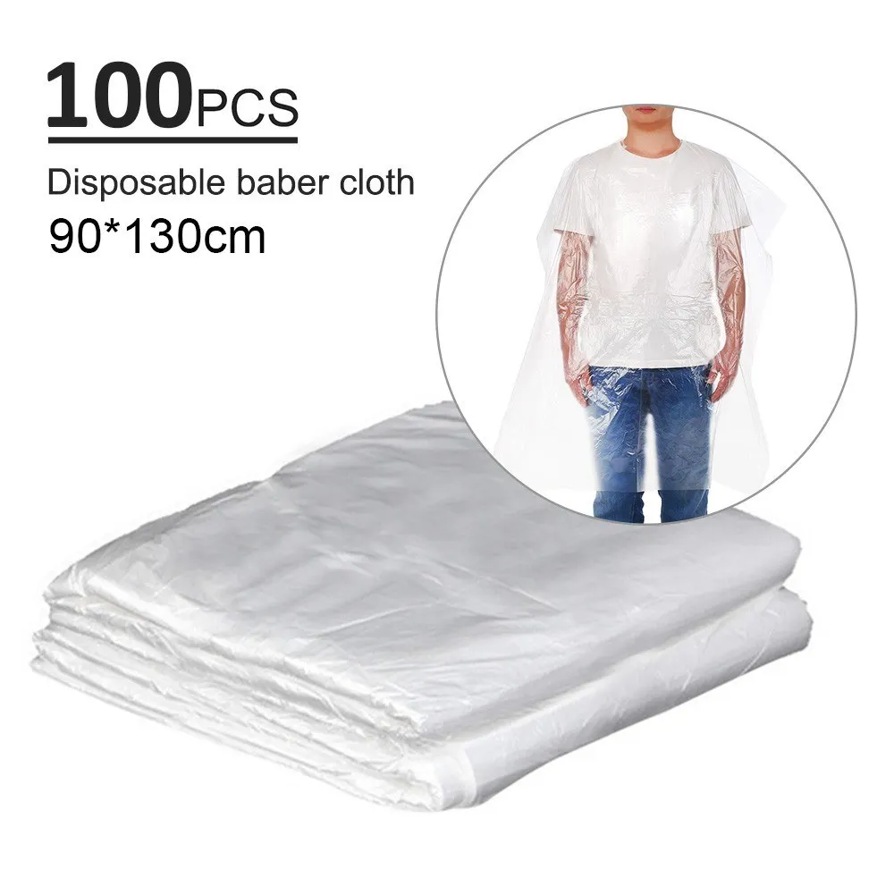 

100 Pcs Disposable Aprons Disposable Hair Cutting Cape Waterproof Lightweight Multifunction Disposable Aprons for Cooking