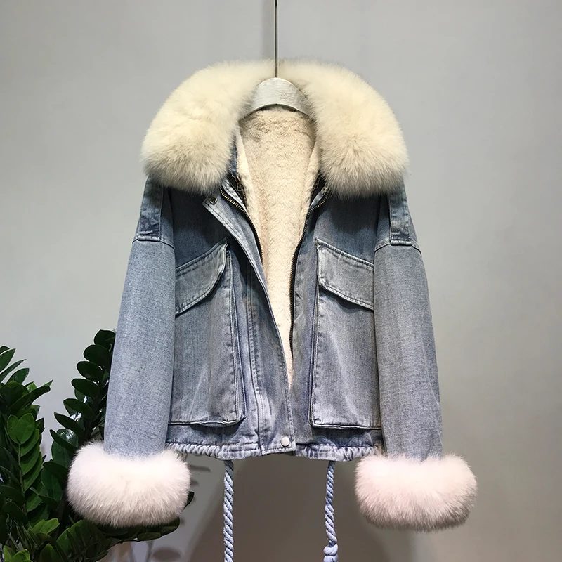 Женская парка с воротником из натурального Лисьего меха новинка 2021 зимнее