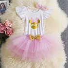 Зимние платья принцессы на день рождения для маленьких девочек на 1 год, эксклюзивный костюм для новорожденных девочек, сетчатые накидки с единорогом и шариками