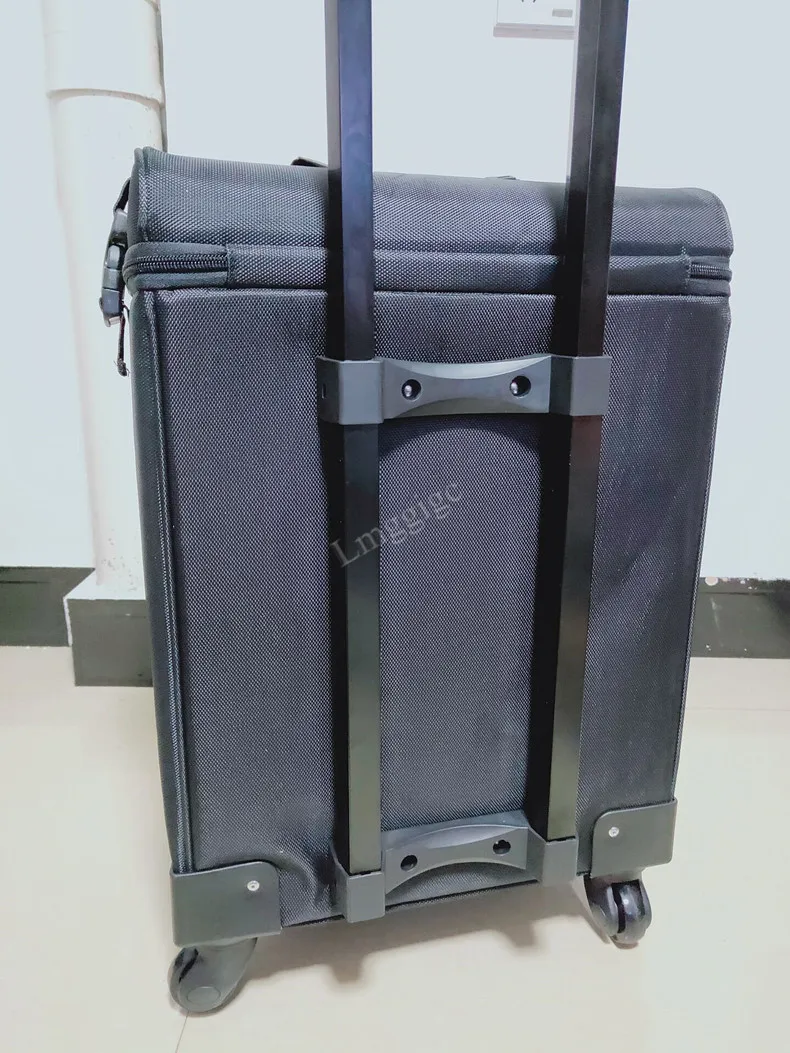 

Canvas+PVC Cosmetic Bags, Makeup Toolbox with Wheel,Artist Suitcase bag,Multi-layer barber Luggage, Tattoos Trolley Case
