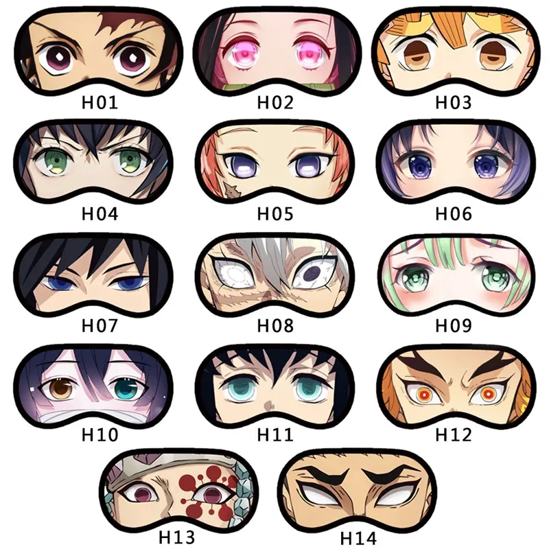 Cartoon Anime Demon Slayer Eye Mask Variety Sleep Shade Cover Eyeshade Suitable For Travel Home Plush Gift | Дом и сад