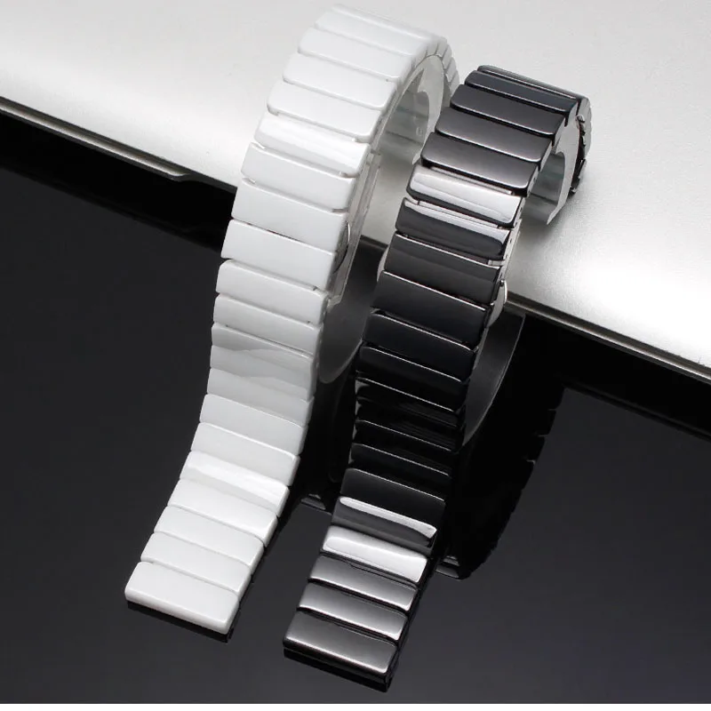 Full Ceramic Watchband 20mm 22mm for Samsung Galaxy Watch 42mm 46mm SM-R810/R800 Steel Butterfly Buckle Strap Watch band Strap