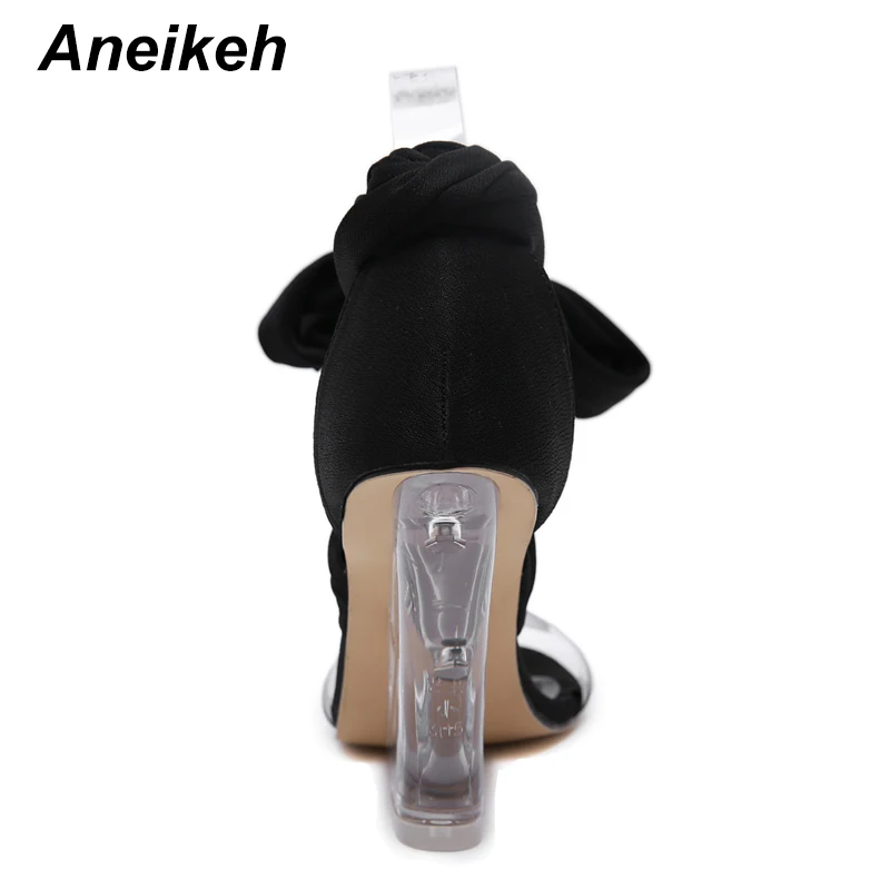 Женские босоножки Aneikeh из ПВХ на прозрачной танкетке с открытым носком