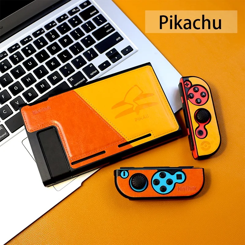 Кожаный защитный чехол-накладка для NS Zend Switch, защитный чехол, корпус Cortex Dockable, прямая док-станция Joy-con Pikachu1 Mario1