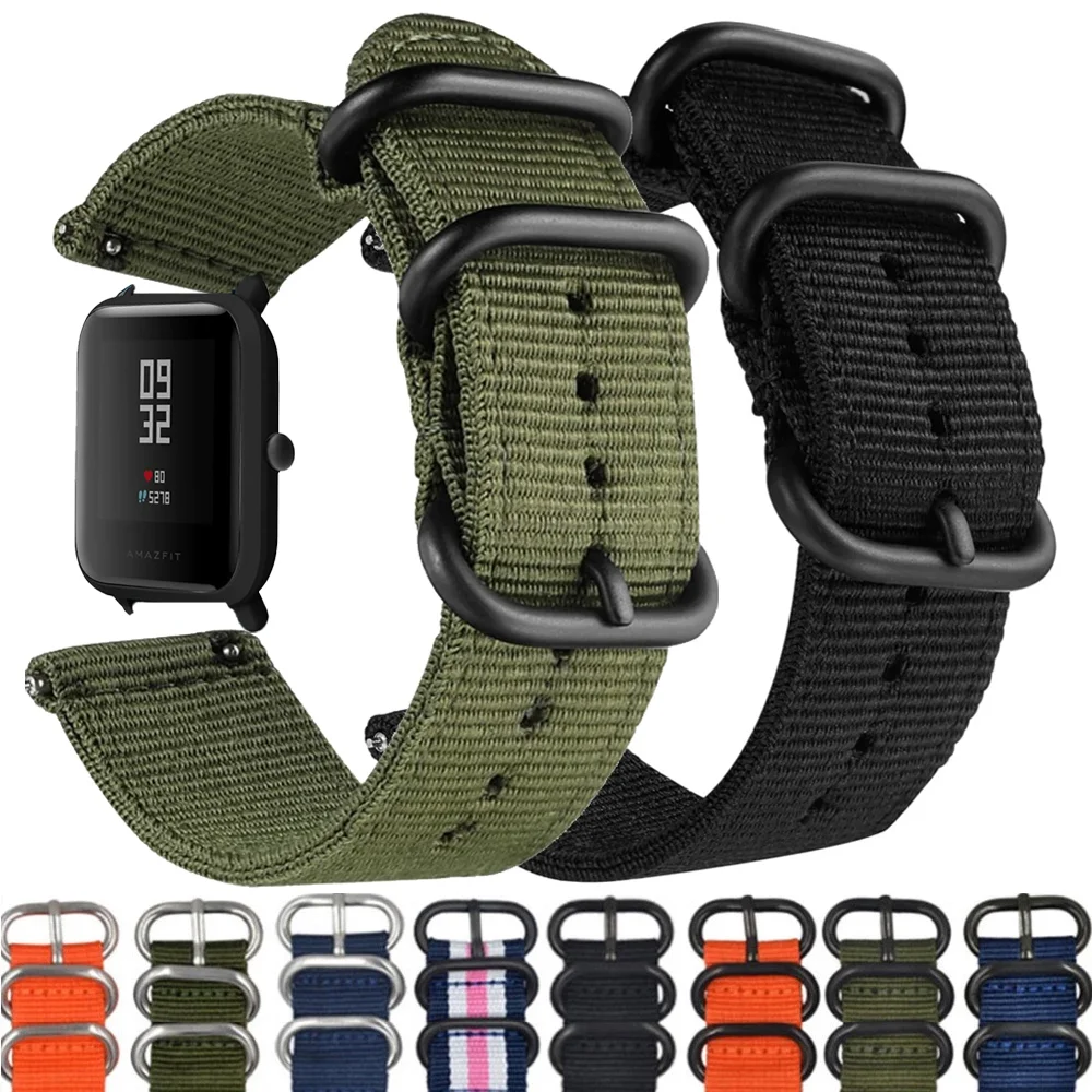 Ремешок нейлоновый для наручных часов Huami Amazfit GTR/GTS 46 мм 42 браслет смарт correa