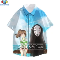 sonspee 3d anime spirited away print shirt hayao miyazaki harajuku casual top no face man dragon cartoon campus style oversized