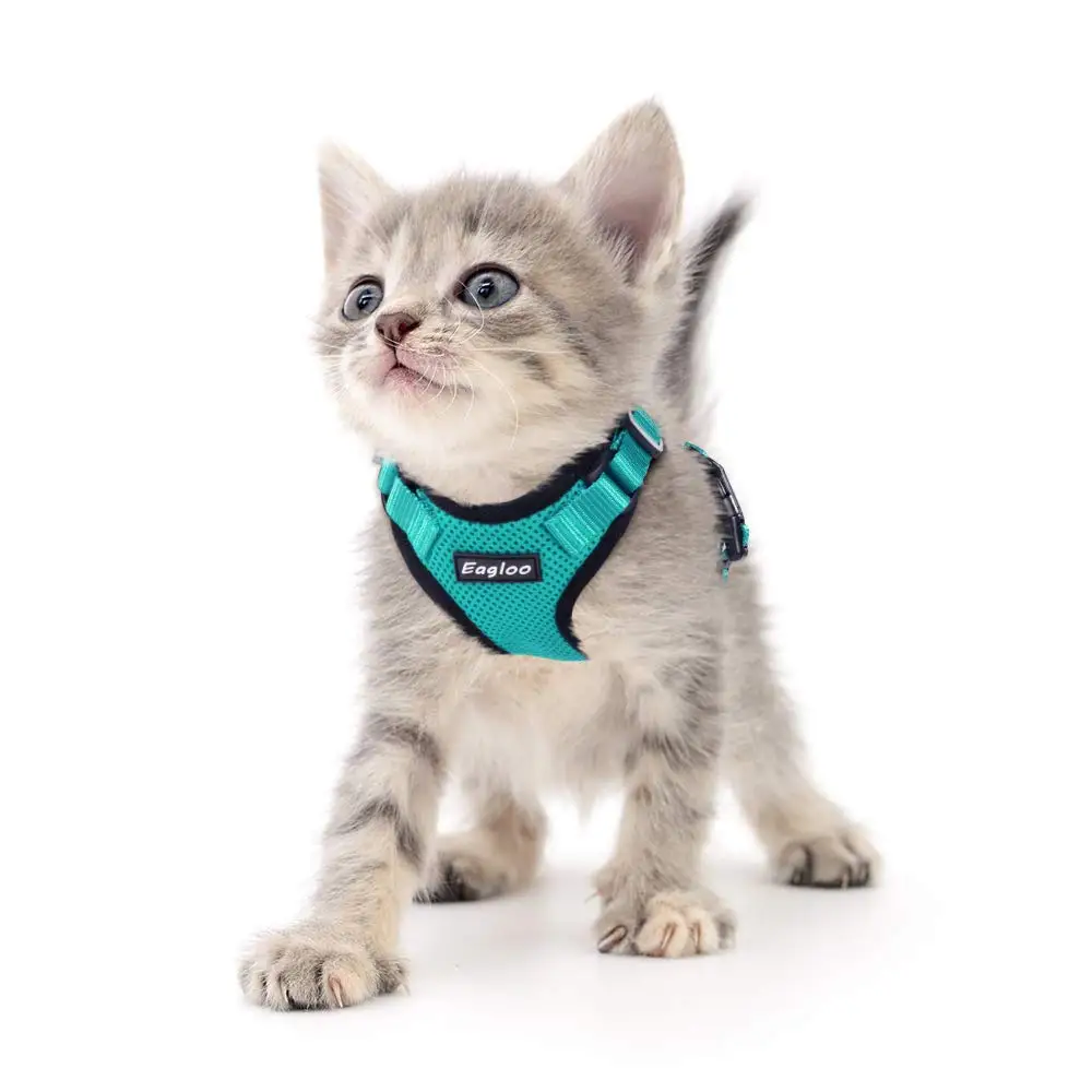 

Cat Vest Harness Escape Proof Collar Harnesses Adjustable Cat Jacket with Reflective Strip Padded Vest for Small Medium Cat Dog