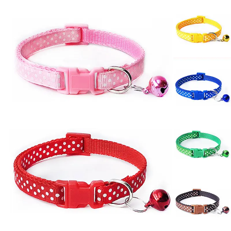 

Cute Cat Collars with Bell Pendant Adjustable Safety Kitten Collar Puppy Chihuahua Raabit Necklace With Bells Pets Accessories