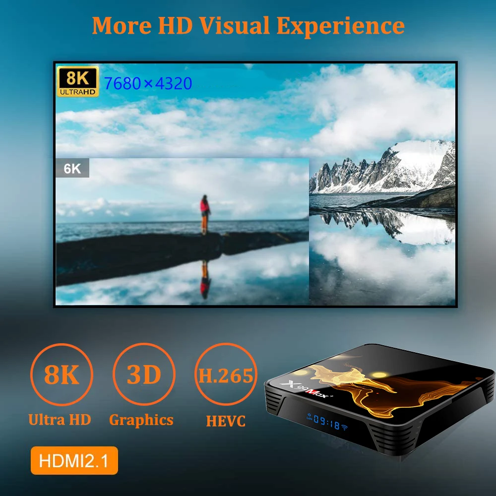 X99 Max + Smart TV BOX Android 9 0 Amlogic S905X3 Четырехъядерный 4 ГБ ОЗУ 32 Гб 64 Wifi 1000 м BT 8K видео