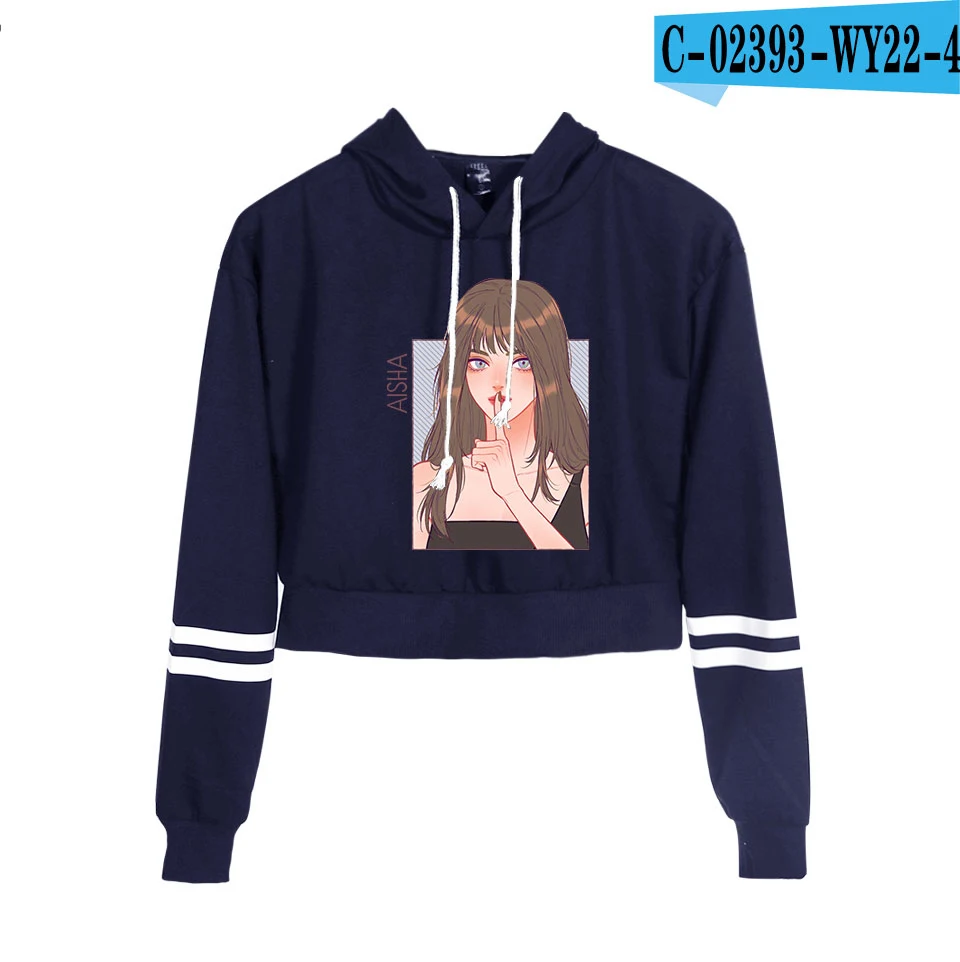 Everglow Kpop Корейская новая команда для девочек уличная Женская пуловер пупка толстовки Толстовка крутая поясничная популярная новинка года толстовки - Цвет: WY22