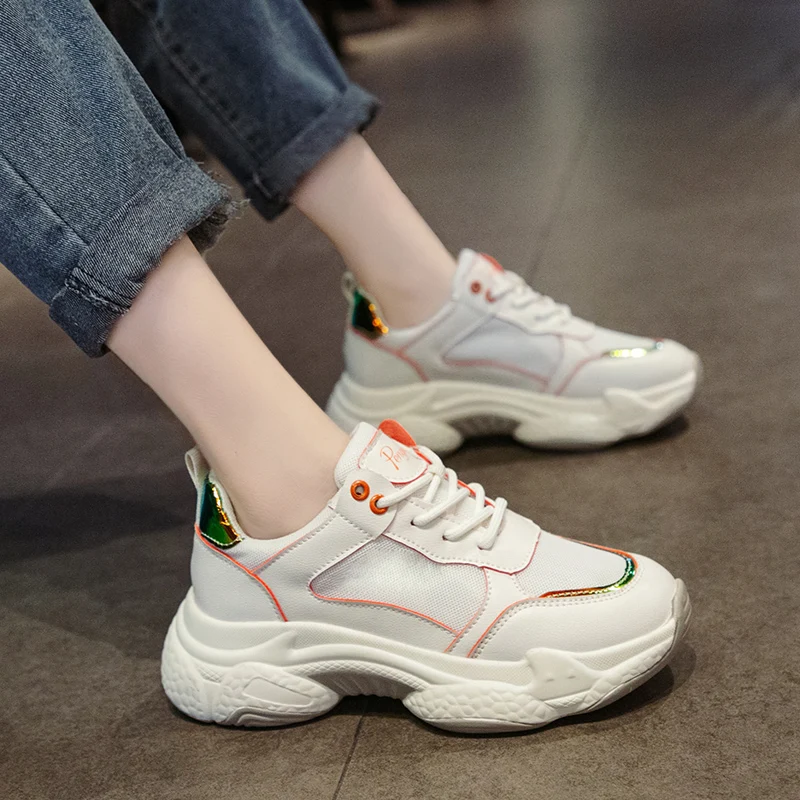 Женская обувь дышащие не сужающиеся книзу кроссовки на плоской подошве Zapatillas