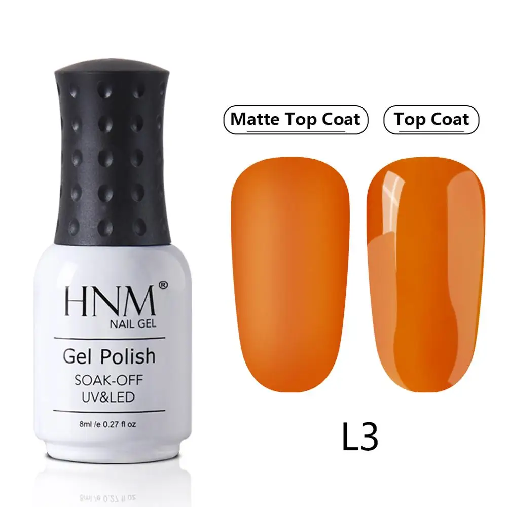 L3 HNM Green Yellow Matte Effect Gel Nail Polish Need Matt Top Coat Base Semi Permanent UV LED Lamp Hybrid Varnishes Lacquer Gellak - Color: L3