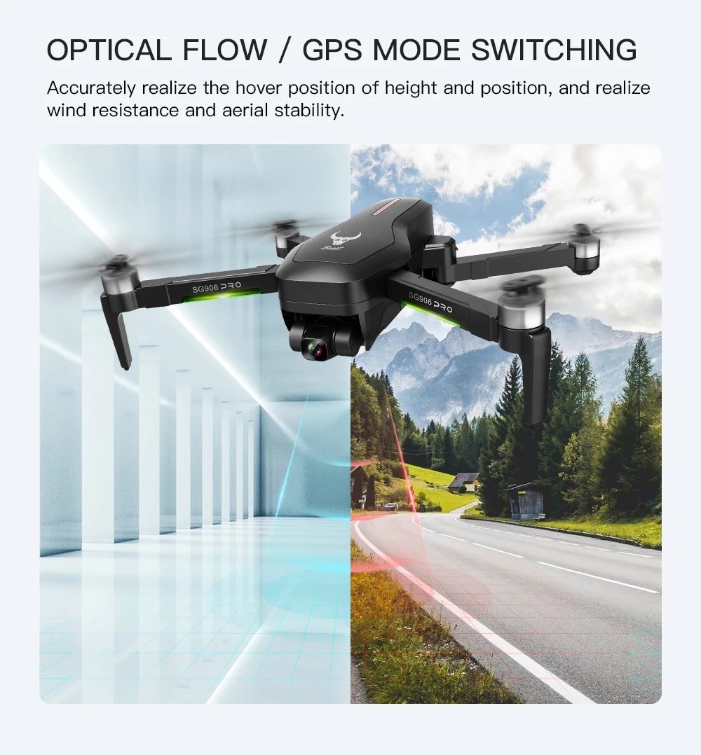 Радиоуправляемый квадрокоптер SG906 Pro Дрон с GPS 4K HD двухосевой стабильный