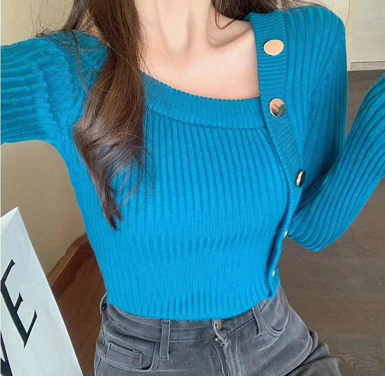 

New Autumn Ladies All-Match Sweater Single-Breasted Knitted Cardigan 2020 Long Sleeve Chic Solid Color Top Women
