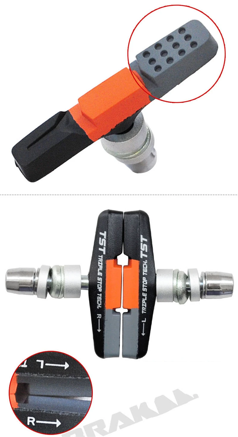 BRAKCO 1 пара велосипедные тормозные колодки для MTB шоссейного велосипеда V-Brake держатель обуви колодки для велоспорта прочные резиновые колодки для складного велосипеда