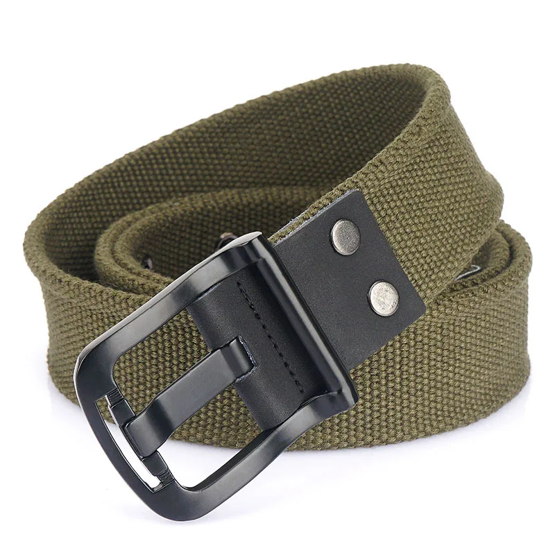 

2021 new men canvas belt casual fashion durable male waist strap pin buckle waistband for jeans luxury design belt male cinturon