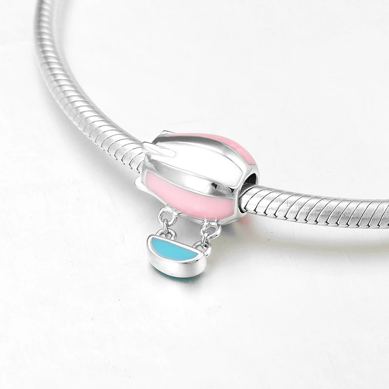 Горячая Распродажа Милый Фен для волос 925 пробы серебряный синий розовый эмаль