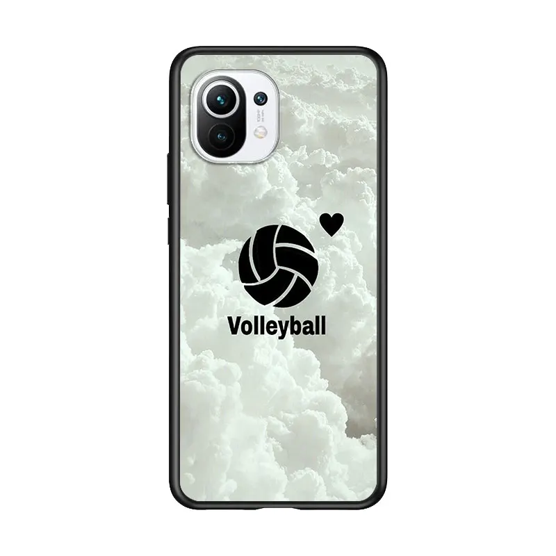 

Volleyball Sports for Xiaomi Mi 11 10T Note 10 Ultra 5G 9 9T SE 8 A3 A2 A1 6X Pro Play F1 Lite 5G Black Phone Case