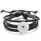 Лидер продаж, регулируемый плетеный кожаный браслет, браслет с кнопкой, 18 мм, ювелирное изделие ручной работы, вязаные шнурки, 18 мм