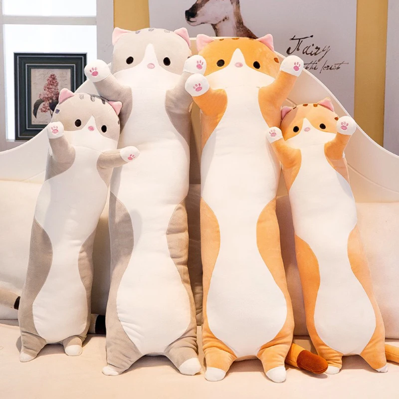Огромная плюшевая подушка 120 см мягкие игрушки животные кошки для сна набивной