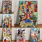 Японское аниме ONE PIECE Холст Картина соломенная шляпа Пираты Обезьяна D Луффи картина стены Искусство для гостиной домашний декор плакаты