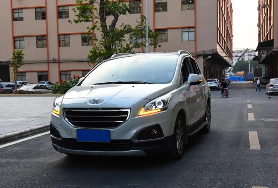 2013~ г. Автомобильный bupmer головной светильник для peugeot 3008 головной светильник автомобильные аксессуары светодиодный DRL HID xenon fog для peugeot 3008 налобный фонарь