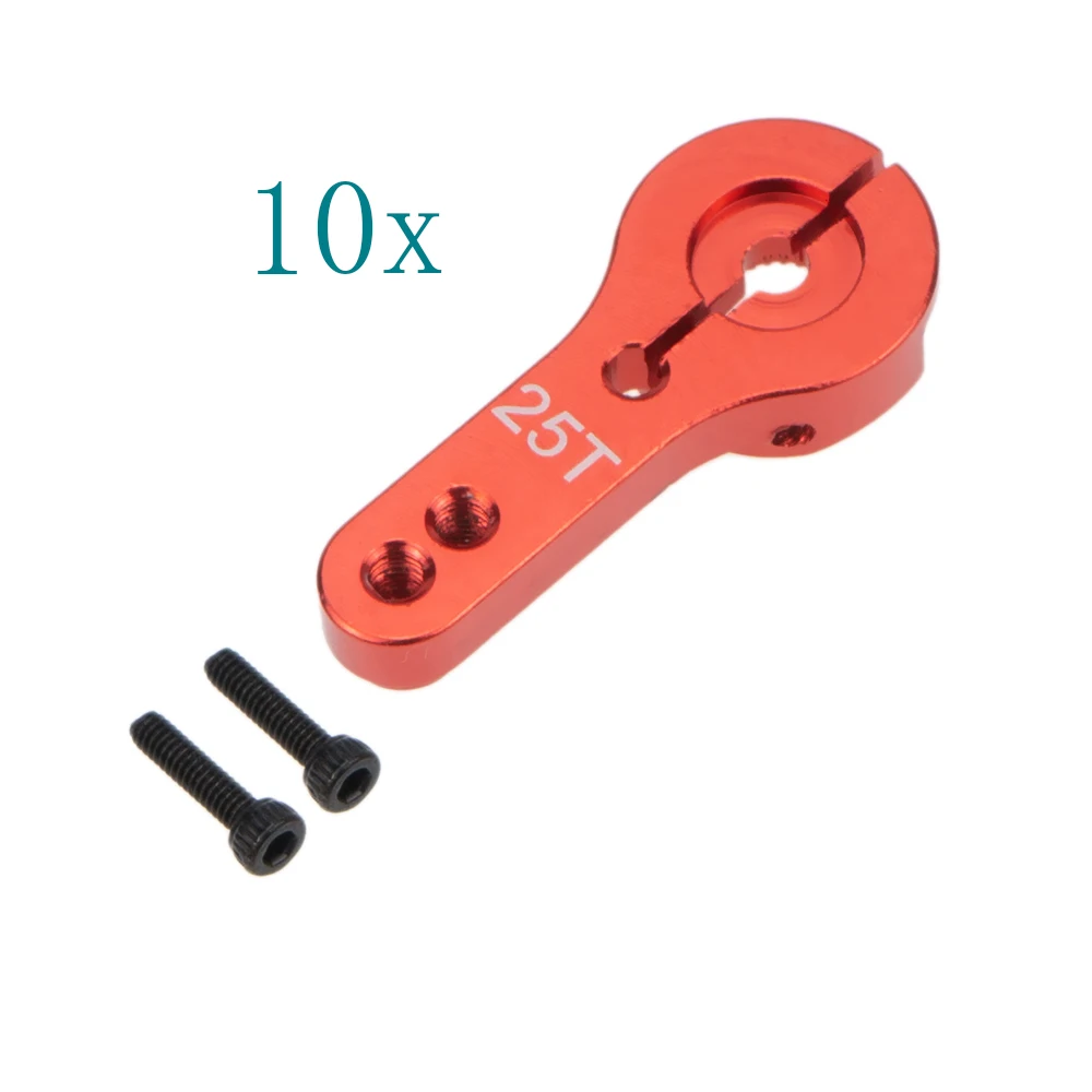 

10pcs Aluminum Servo Horn Arm 25T for Servos MG995 MG946R MG996R MG945 S3003 RC Car Spare Parts