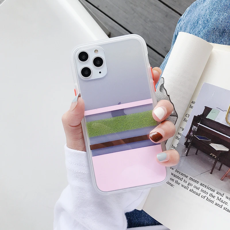 Модный Блестящий чехол для телефона iPhone XR X XS Max 7 8 6 6s Plus, мягкий IMD Блестящий Прозрачный чехол для iPhone 11