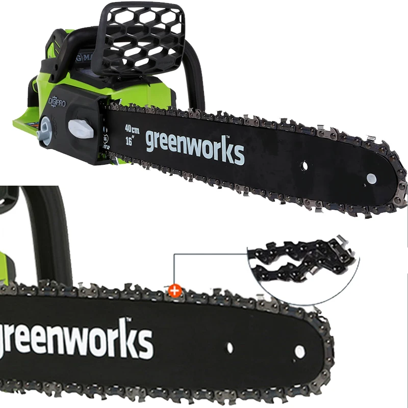 Машина с бензиновой мощностью Новый Greenworks 40v 4.0Ah беспроводные цепные пилы