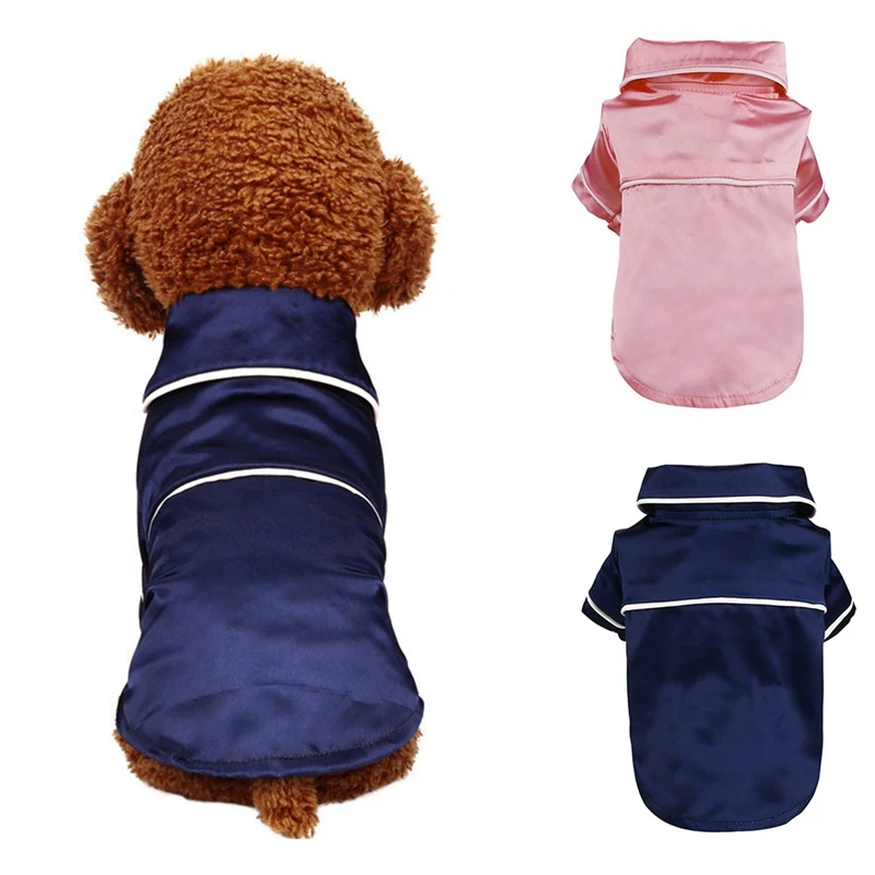 

Summer Pet Dog Shirts Pet Home Casual Clothes For Small Medium Puppy Soft Silk French Bulldog Pajamas Pet Puppy Cat Dog Clothing