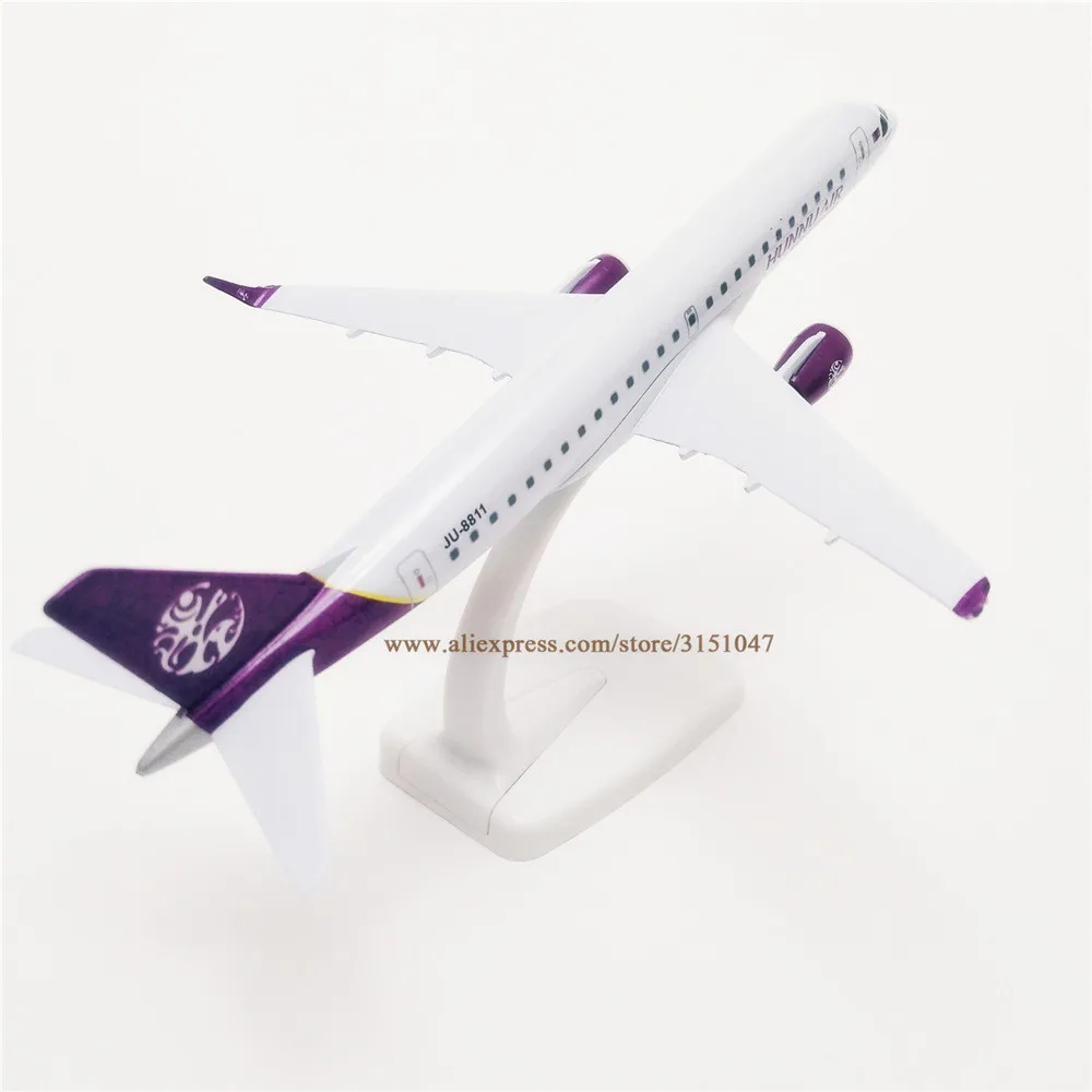 Avi&oacute;n a&eacute;reo de aleaci&oacute;n de Metal para ni&ntilde;os, modelo de avi&oacute;n mongol Hunnu Air E-190 E190, 20CM, regalos para ni&ntilde;os-5