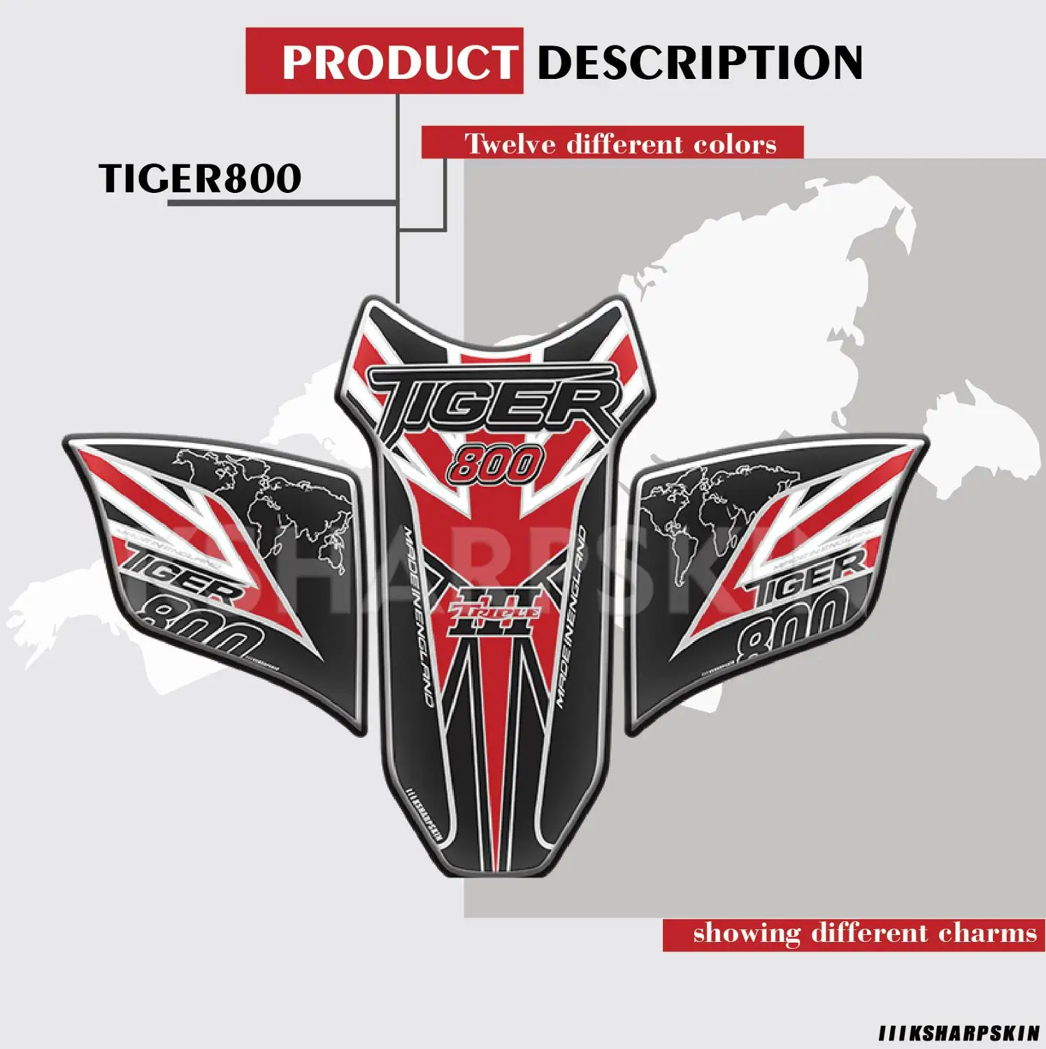 Новый мотоцикл 3D край гель топливный бак Pad рыбья кость наклейки мото защитный