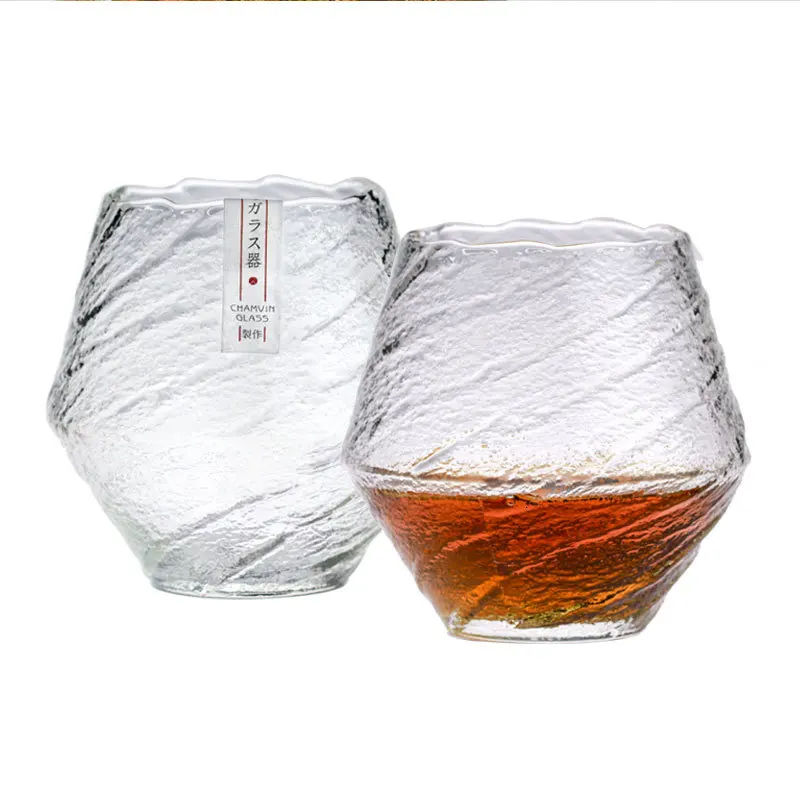 

Japanese EDO Whiskey Glass Snow Cup Whiskey Neat Glass Liquor XO Whisky Wine Glass Cognac Brandy Snifter Wood Gift Box