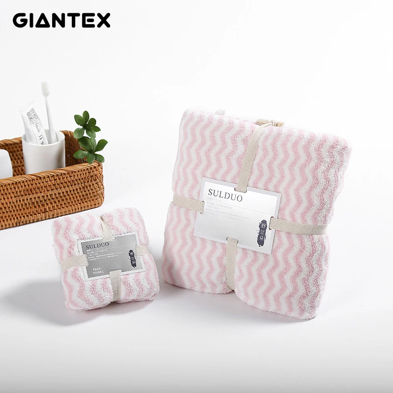 GIANTEX набор полотенец из 2 предметов для ванной комнаты супер впитывающее банное