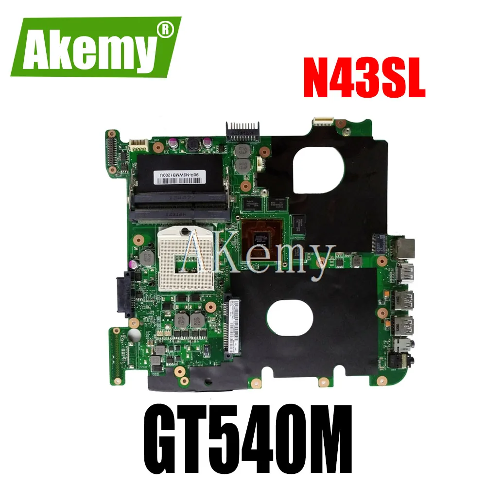 

Akemy N43SL материнская плата для For For For Asus N43S N43SL N43SN N43SM материнская плата для ноутбука протестированная 100% оригинальная материнская плата